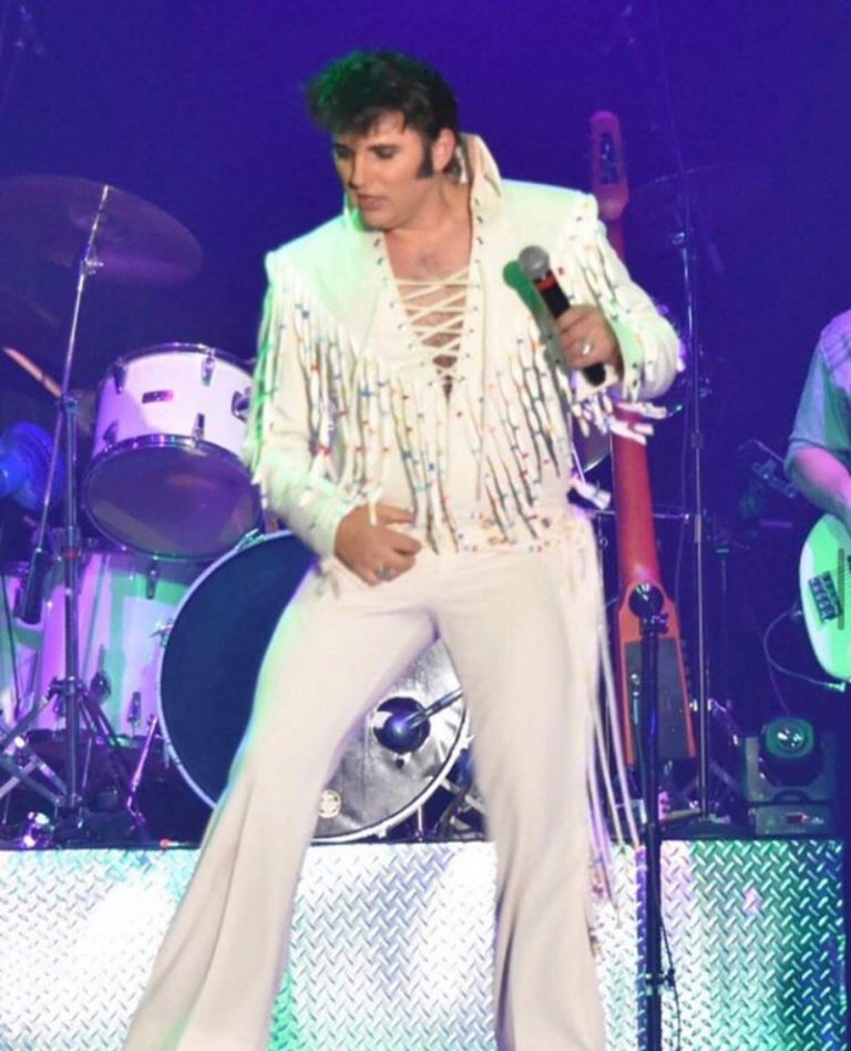 Elvis in white jumpsuit